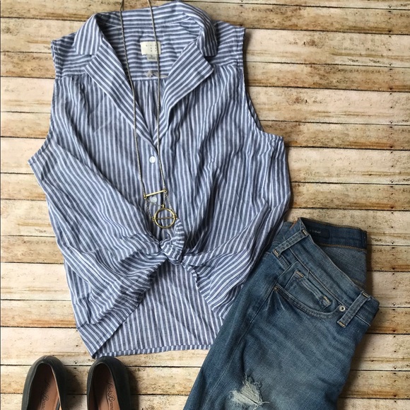 A New Day Tops - A New Day striped button down